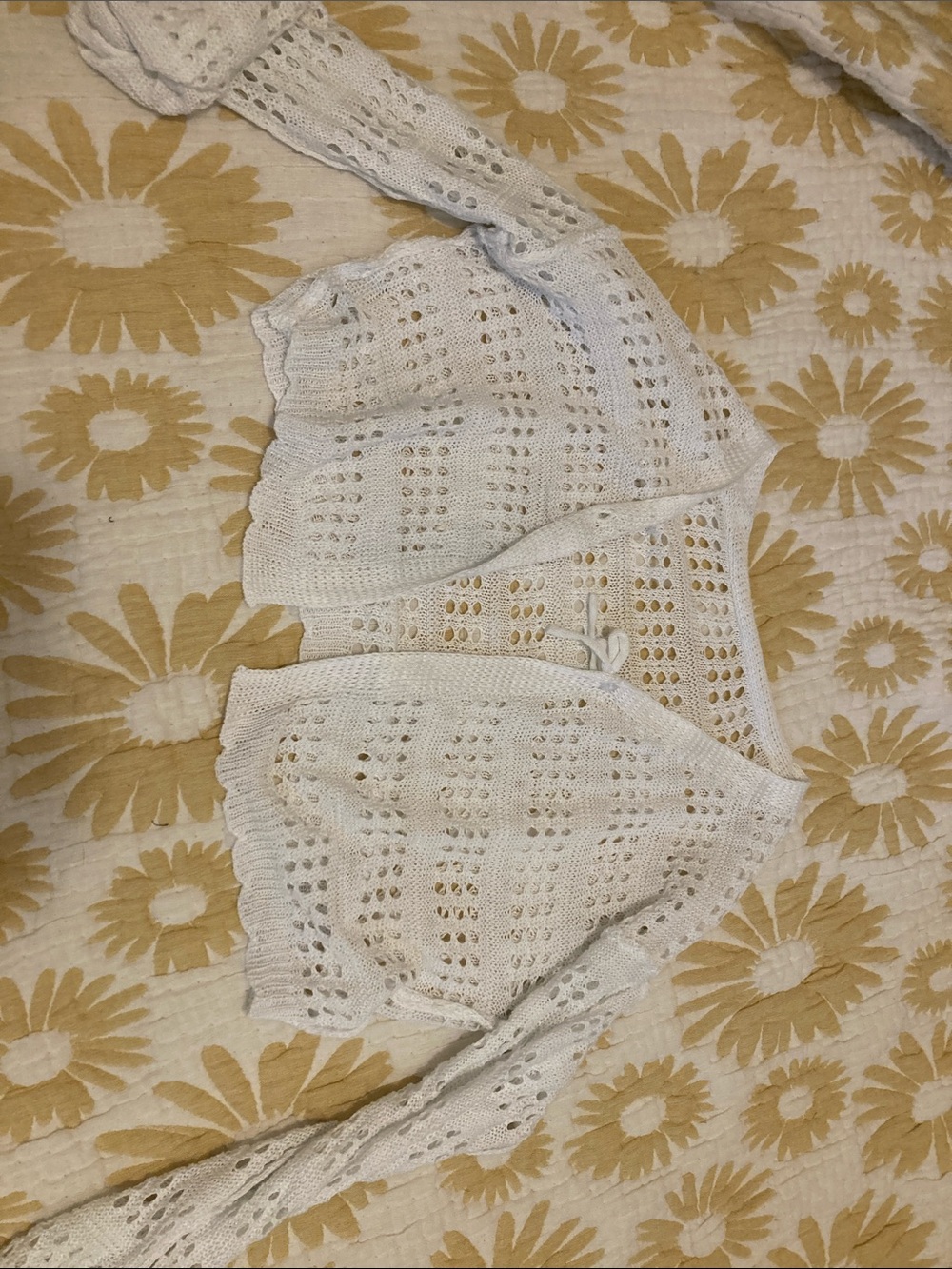 Lightweight White Crochet Shrug - Women